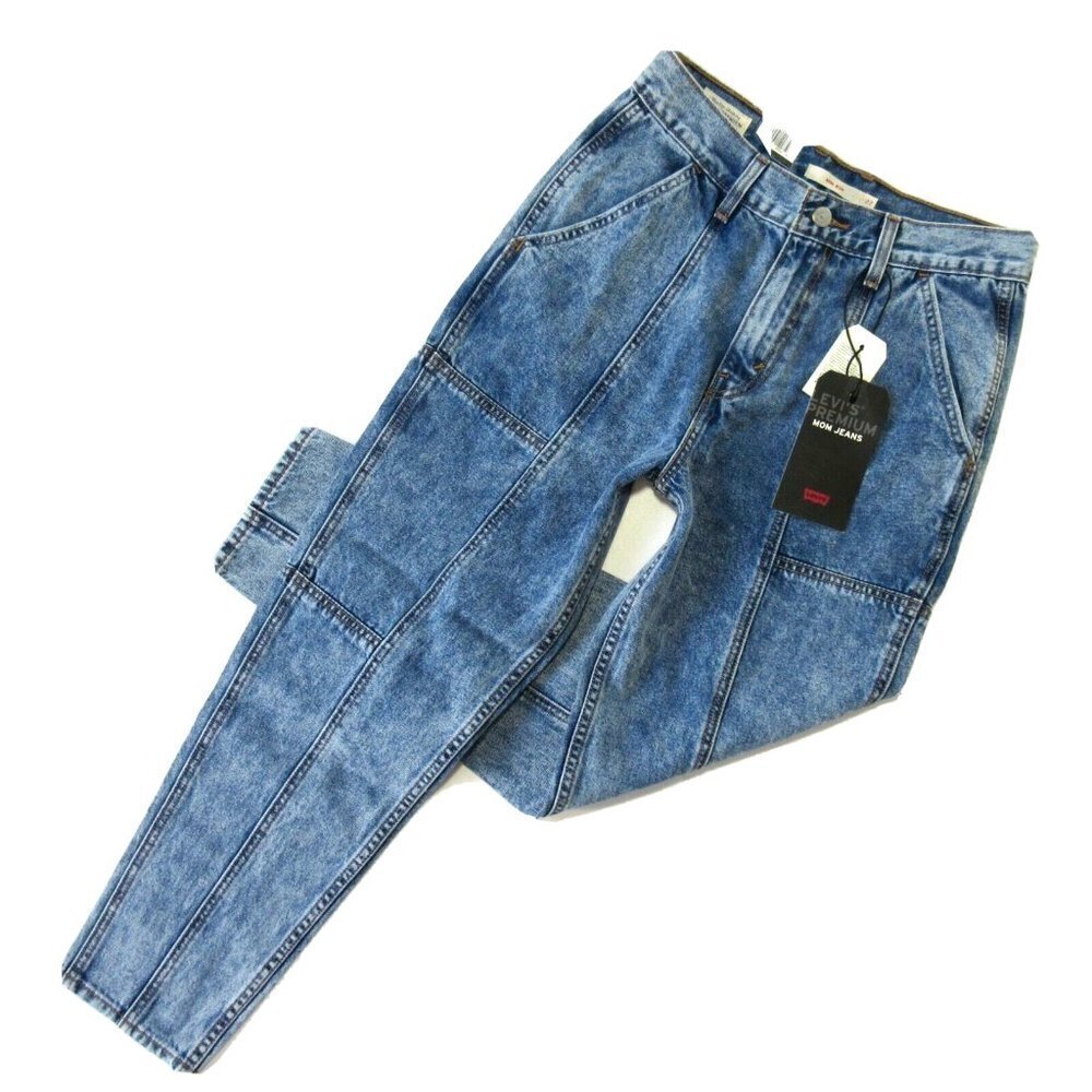 NWT Levi's Mom Jean in Pull A Fast One Acid Wash High Rise Relaxed Tapered 27